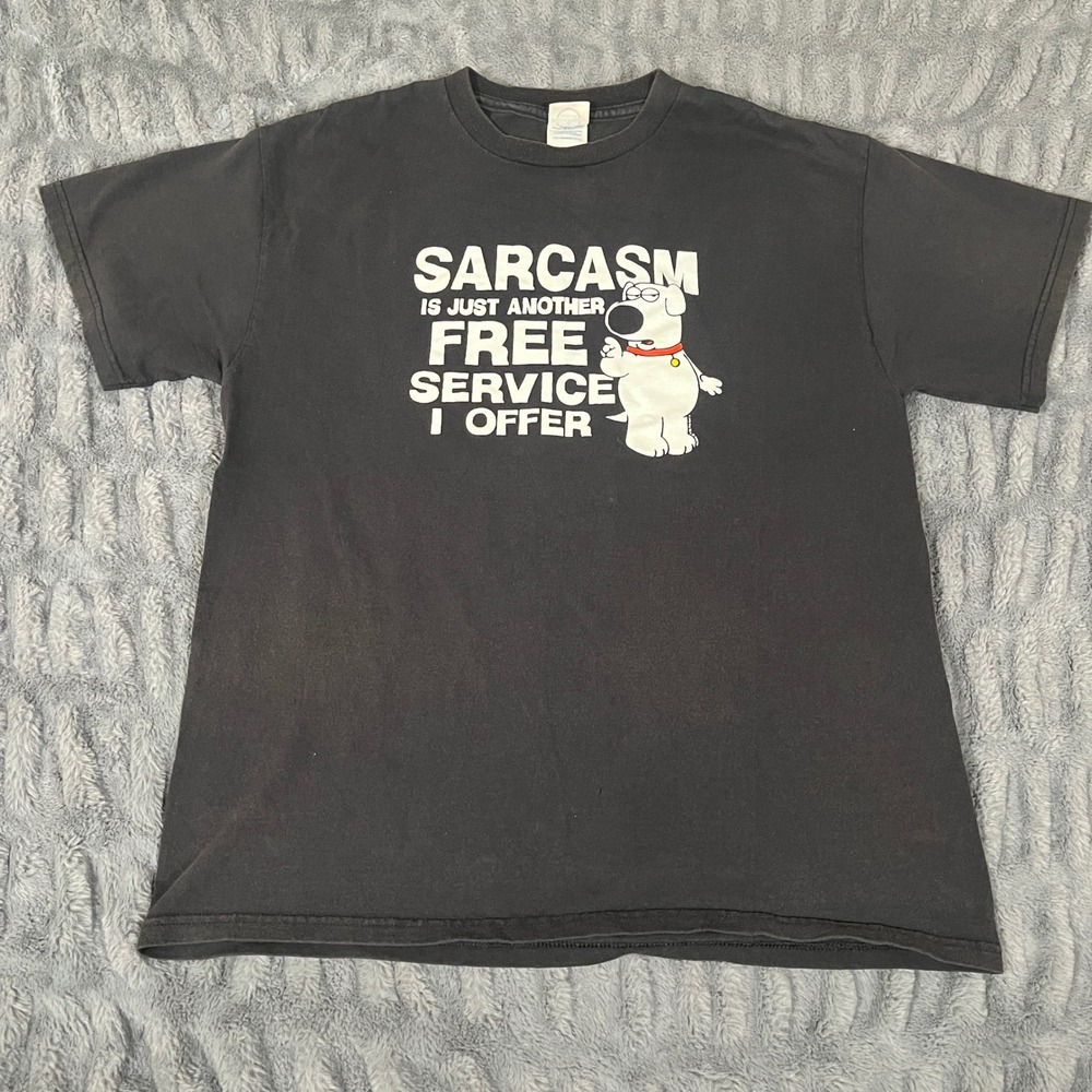 Family Guy VTG Y2K Brian Sarcasm Is Just Another Free Graphic T Shirt Mens L